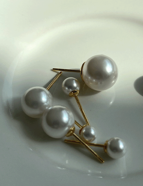 [925 silver] Basic Pearl earring(8mm/gold)