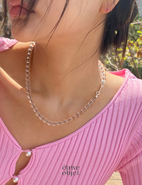 White Crystal Necklace(8mm)